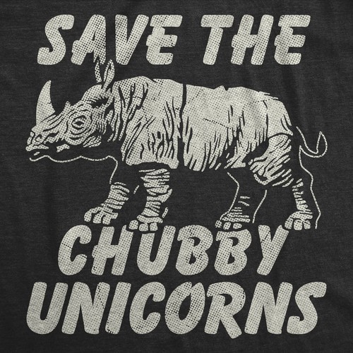 Camisetas divertidas para hombre Save The Chubby Unicorns sarcástico rinoceronte gráfico novedad camiseta - Imagen 2 de 7