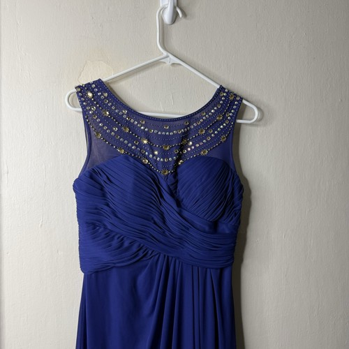 Alex Evenings Royal Purple Hyacinth Beaded Tank Maxi Dress Wrap Formal 8 NWT - Picture 3 of 8