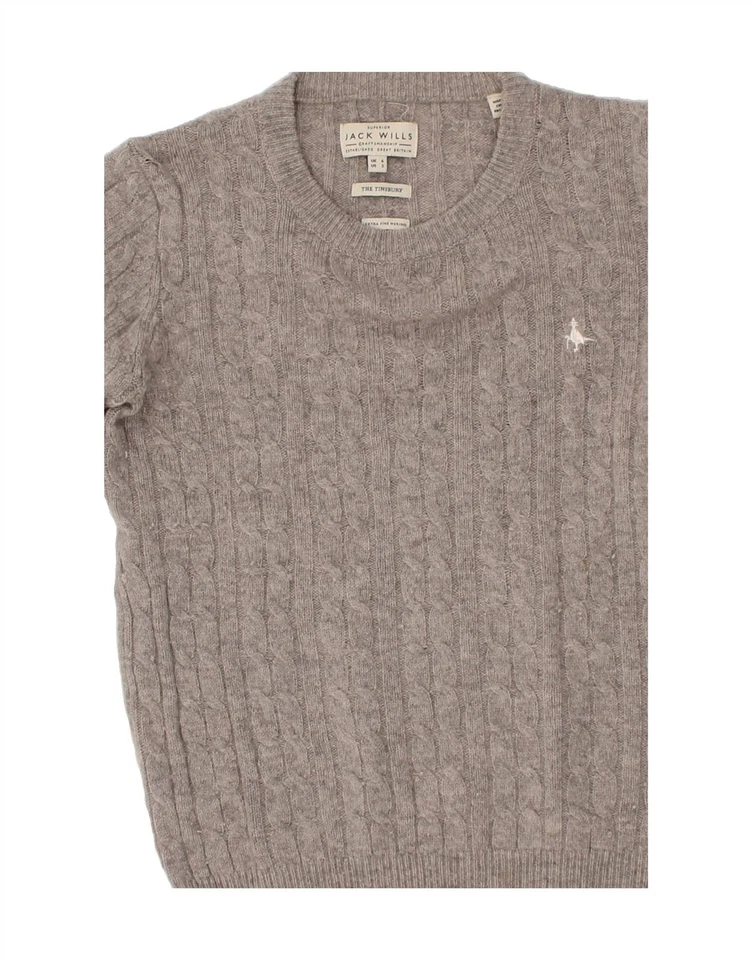 JACK WILLS Womens Boat Neck Jumper Sweater UK 6 XS Grey Merino Wool BU06 - Image 3 of 3
