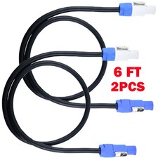 2Pcs 6ft 16AWG Stage Lighting Fixture For PowerCon Power-Through Blue Cables HOT