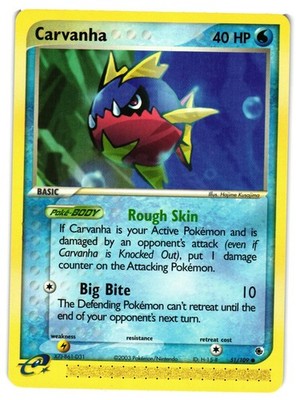 Pokemon TCG Carvanha Common Ruby and Sapphire 51/109 VLP