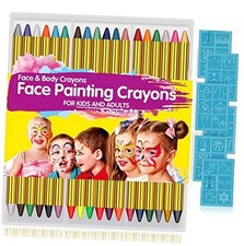 Face Paint Crayons for Kids, 36 Makeup Sticks  36 Stencils, Professtional