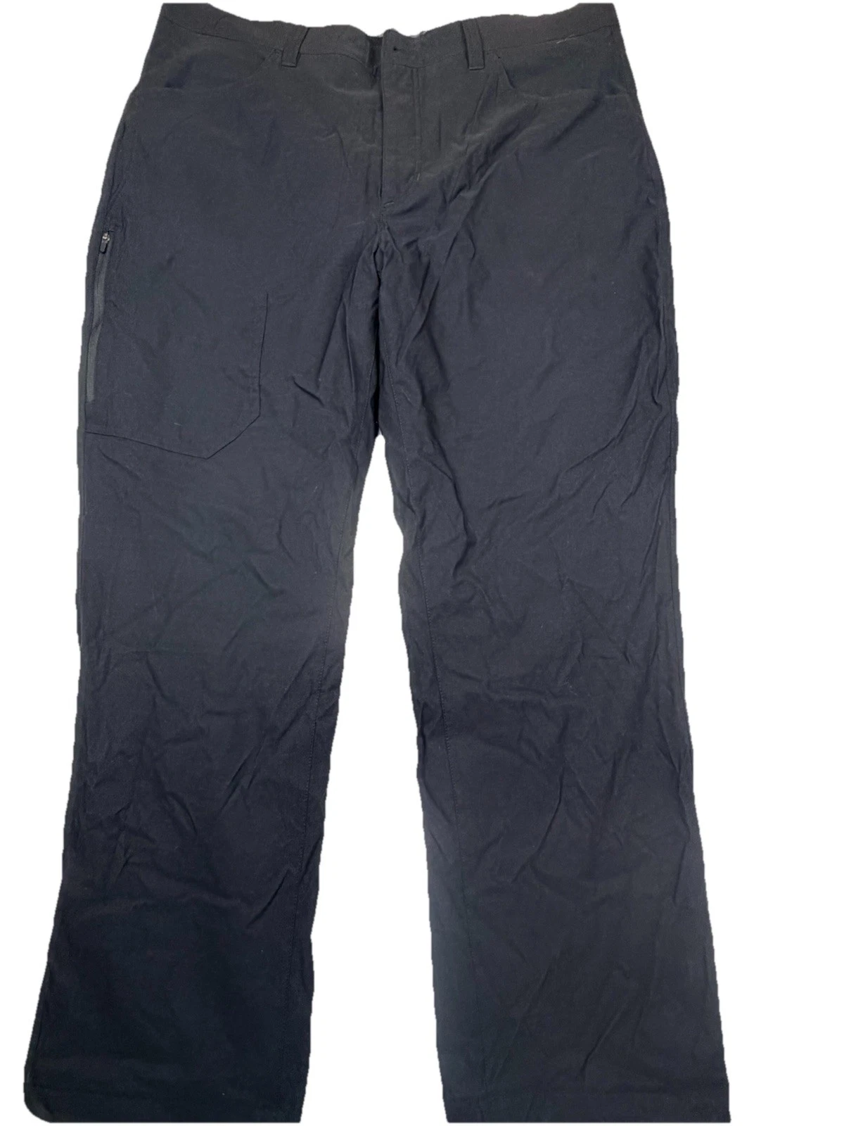 Eddie Bauer Fleece Lined Tech Men's Pants 38x30 Black Hiking Warm Winter Fall