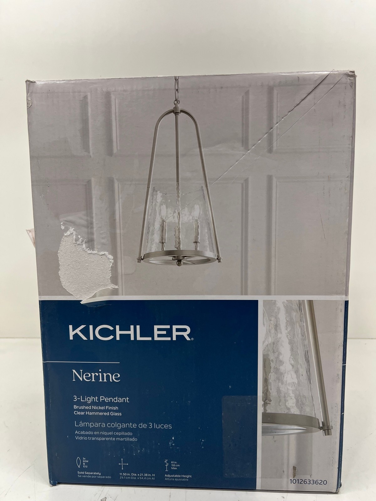 Foyer Pendant With Hammered Glass