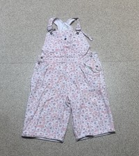 Vtg Bonjour Denim Overalls Shorts Sz Small Bibs Embroidered Floral Y2K Pink