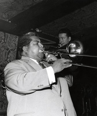 Jazz trombonist Russell Big Chief Moore in August 1953 Historic Old Photo
