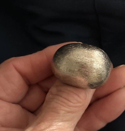 VERY LARGE SILVER DOME RING ADJUSTABLE - image 2