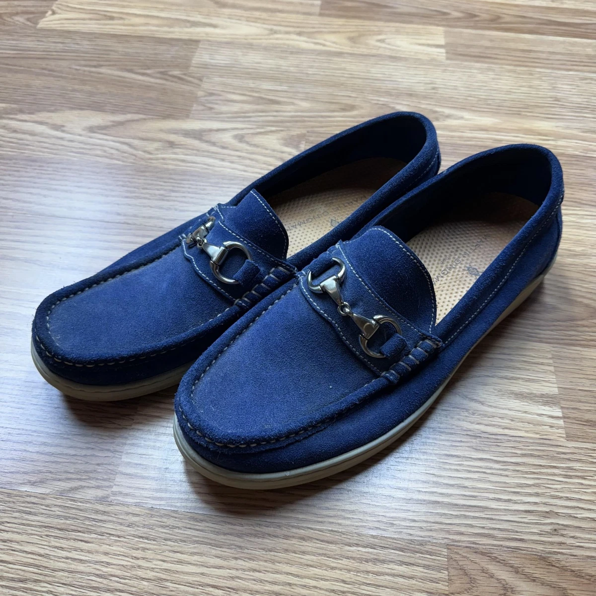 Martin Dingman Shoes Mens Size 10 Navy Blue Suede Bit  display picture 2
