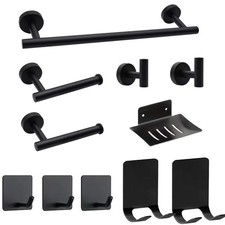 11 Pcs Bathroom Hardware Set Stainless Steel Towel Bar Towel Racks Hooks