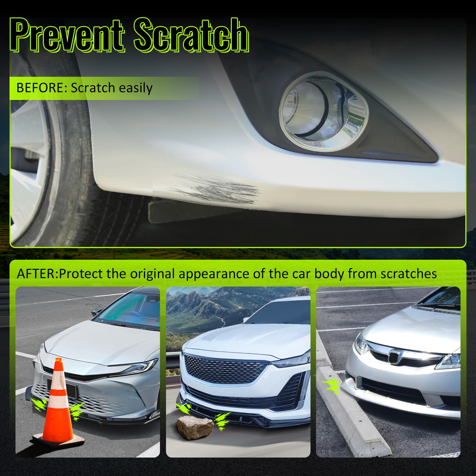 Fits 16-18 Honda Civic Coupe Sedan IKON V3 Style Front Bumper Lip Splitter PU