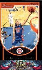 2007-08 Bowman Detroit Pistons Tayshaun Prince #62