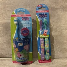 Brush Buddies 3 Toothbrushes  Rinse Cup/Peppa Pig
