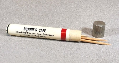 Vintage Adv. Pocket Toothpick Holder ~ Bonnie's Cafe - Dysart, Iowa ~ TP-13 - Picture 6 of 11