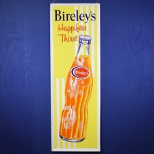 Bireley's Orange Soda Embossed Vertical Self Framed Sign 1960 54 Inches Tall