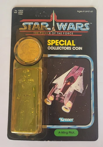 Vintage Kenner Star Wars 1984 POTF  A-WING PILOT Cardback + Coin Only