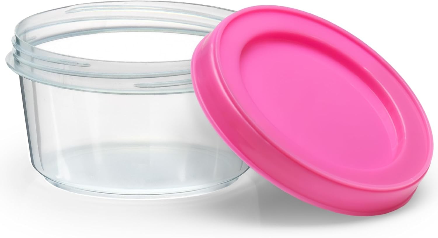 DecorRack 4 Pack - 7 oz Plastic Food Storage Containers with Screw of 4 