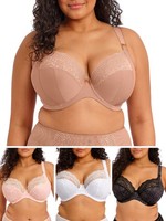 Elomi Lucie Bra Plunge Wired Three Section Stretch Lace Bras Lingerie