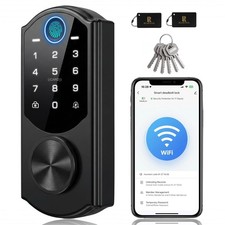 Keyless Entry Door Lock with Built-in WiFi, Fingerprint Smart Lock for Front ...