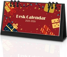 Small Desk Calendar 2025-2026, Festival Monthly Desktop Calendar - 6.3" X 3.1"