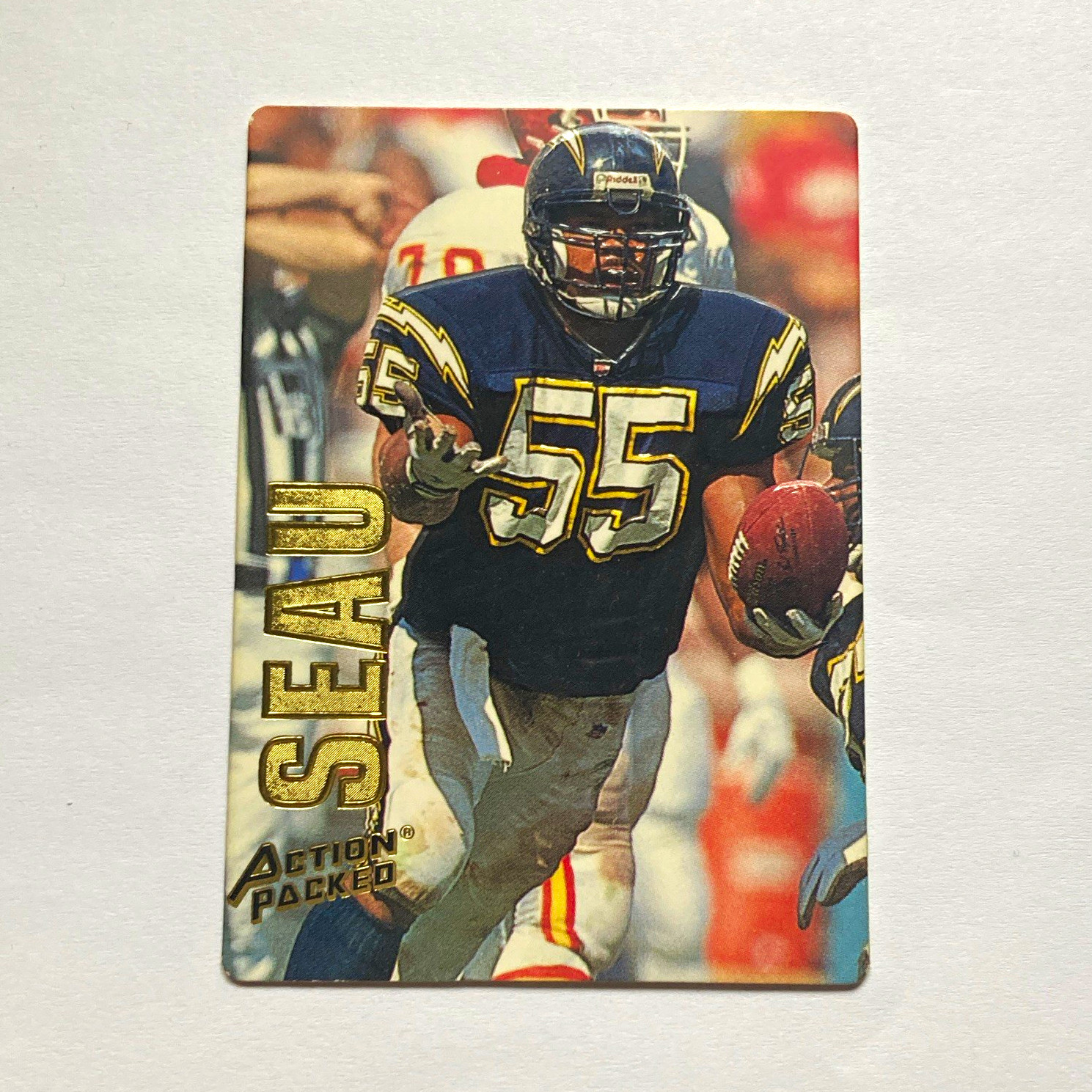 VINTAGE Action Packed 1993 Junior Seau San Diego Chargers #80 NFL Football Card