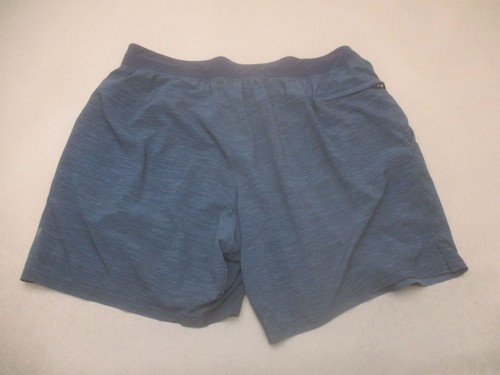 Lululemon Size L Mens Blue Drawstring Pockets Athletic Fitness Logo Shorts 592 - 第 5/6 張圖片