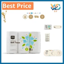 EcoRecyc 6 Pack 2-Ply Bath Tissue Ultra-Strong 260 Sheets per Roll White