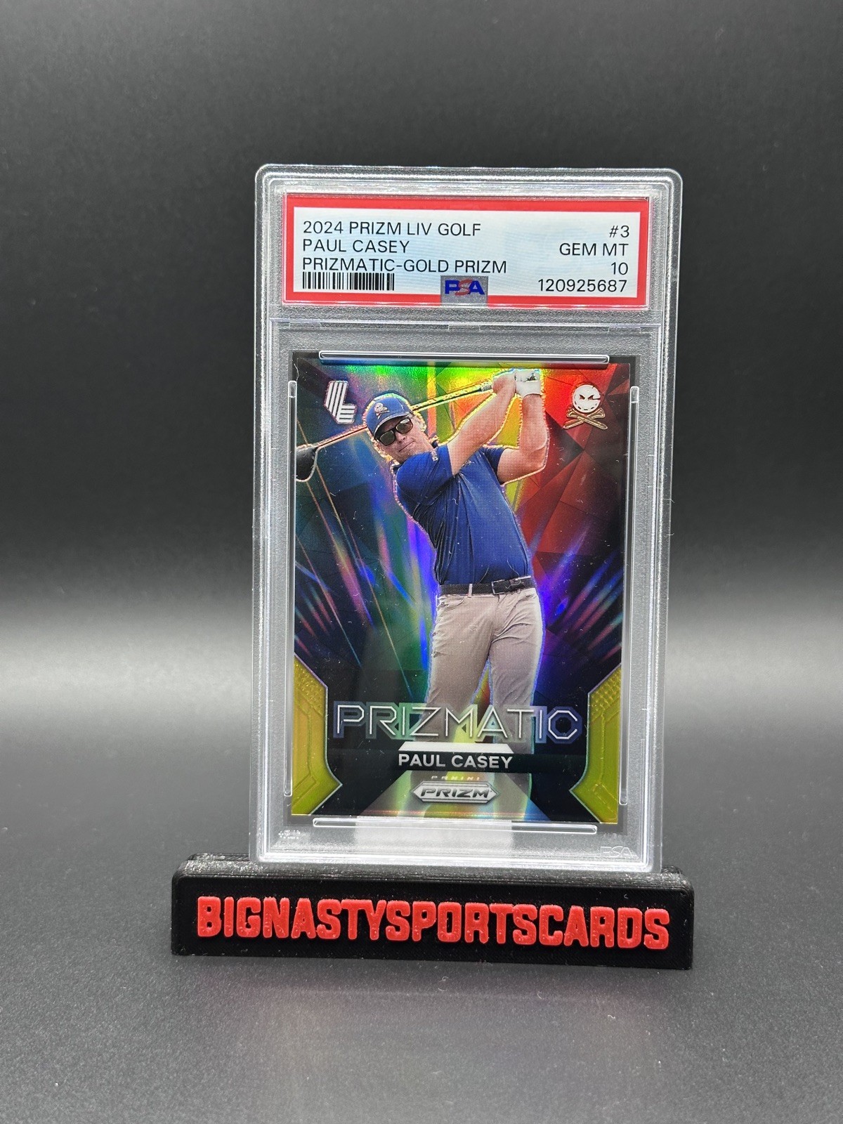 2024 panini prizm liv golf prismatic Paul Casey gold prizm /10 - PSA 10 - POP 1!