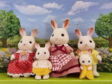 Sylvanian Families Schokolade Kaninchen Familie und Baby Figuren Konvolut