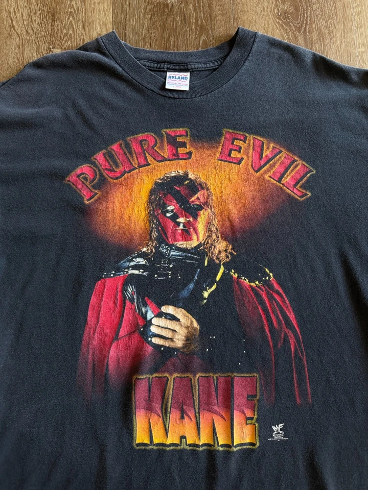 Vintage 90s WWE WWF Kane Pure Evil Wrestling Tee Size XL - Image 2 of 4