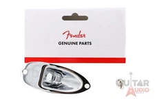 Genuine Fender CHROME Stratocaster/Strat Guitar Input Output Jack Plate Cover
