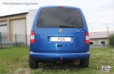  Edelstahl Race-Anlage VW Caddy 3 2x80mm rund eingerollt abgeschrägt