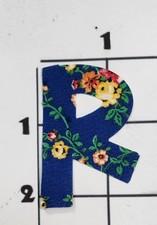 2" Calico Letter "R" Cloth Iron on Patch Alphabet Applique Embellishment Costume