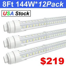 12 PACK F96T12 Bulb Replacement R17D HO T8 8FT Led Tube Light 2 Pin 144W 6500K