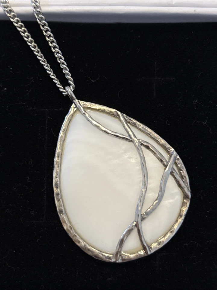 Ожерелье из серебряной проволоки с белым камнем Kenneth Cole Reaction 18 дюймов ADJ. Цепь - Изображение 2 из 4