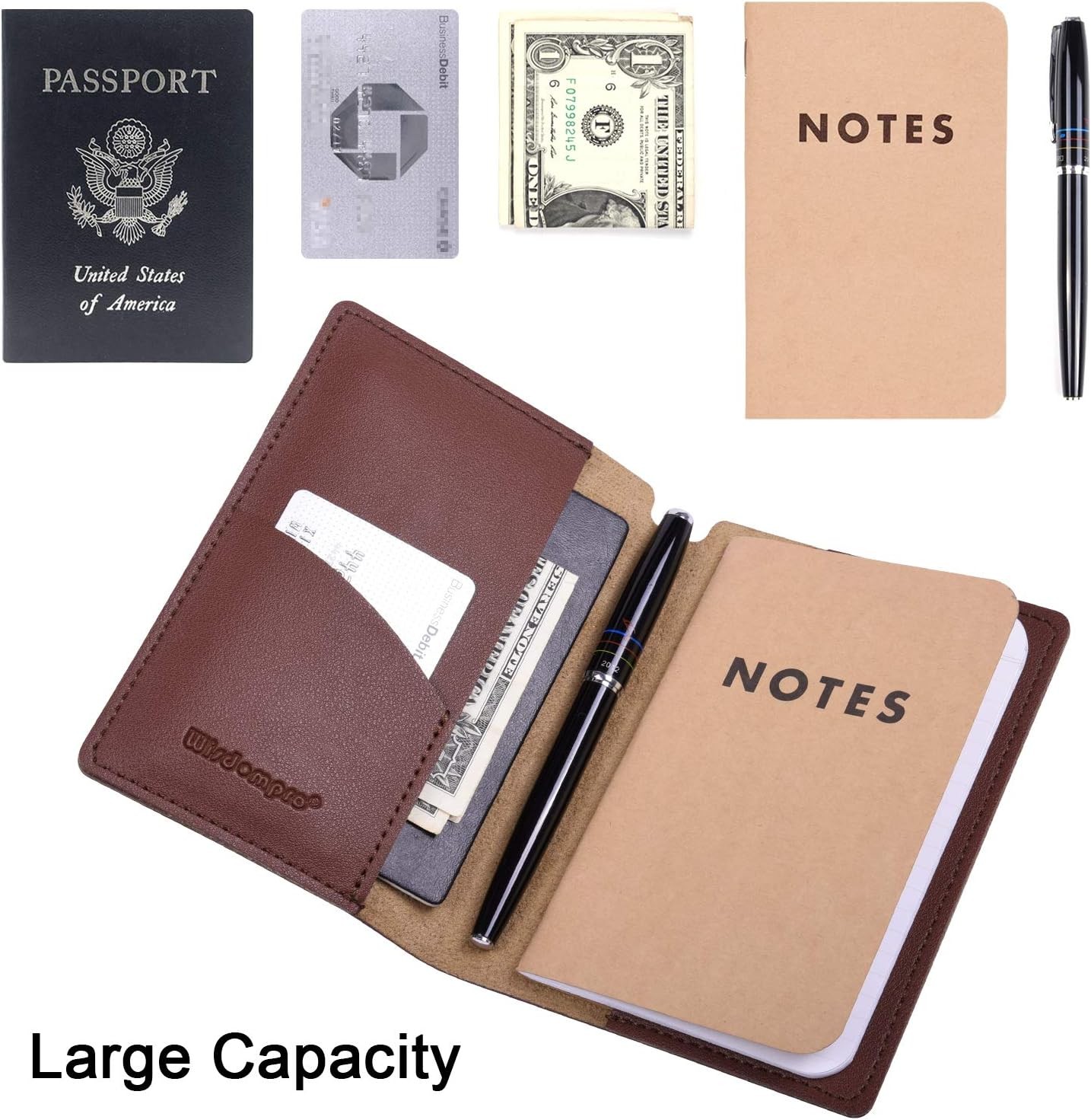 2 Pack Leather Journal Notebook Cover for Field Notes Pocket Notebooks