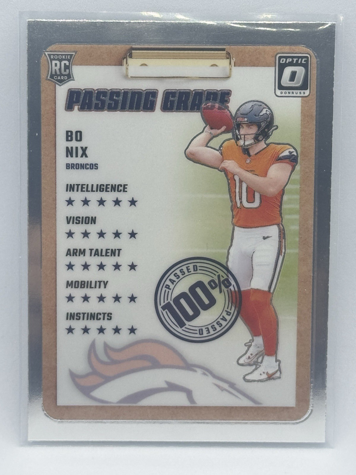 2024 Panini Donruss Optic Bo Nix Passing Grade