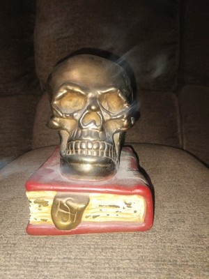 Antique 1920's Armor Bronze Co. NY. Human Skull Bookend Dr Medical Office Metal 