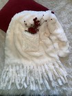 Chic Adrienne Landau White Faux Fur Fringe Shawl with Pockets, XXL  8ft+ long — photo 3