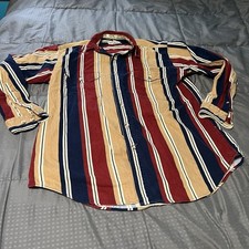 VTG 90s Eddie Bauer Shirt Mens Small Elkhorn Canvas Button Up Striped Workwear