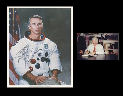 EUGENE GENE CERNAN Signed PHOTOGRAPH Apollo 17 Autographed Astronaut TO MARK