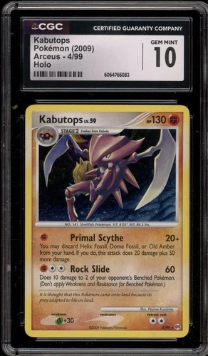 Pokemon Kabutops Platinum Arceus Holo Rare #4 CGC 10 Gem Mint