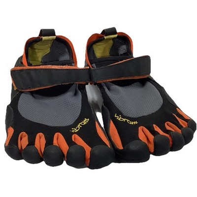 Vibram FiveFingers M148S Minimalist Toe Shoe Black Orange Mesh Men's Size 9
