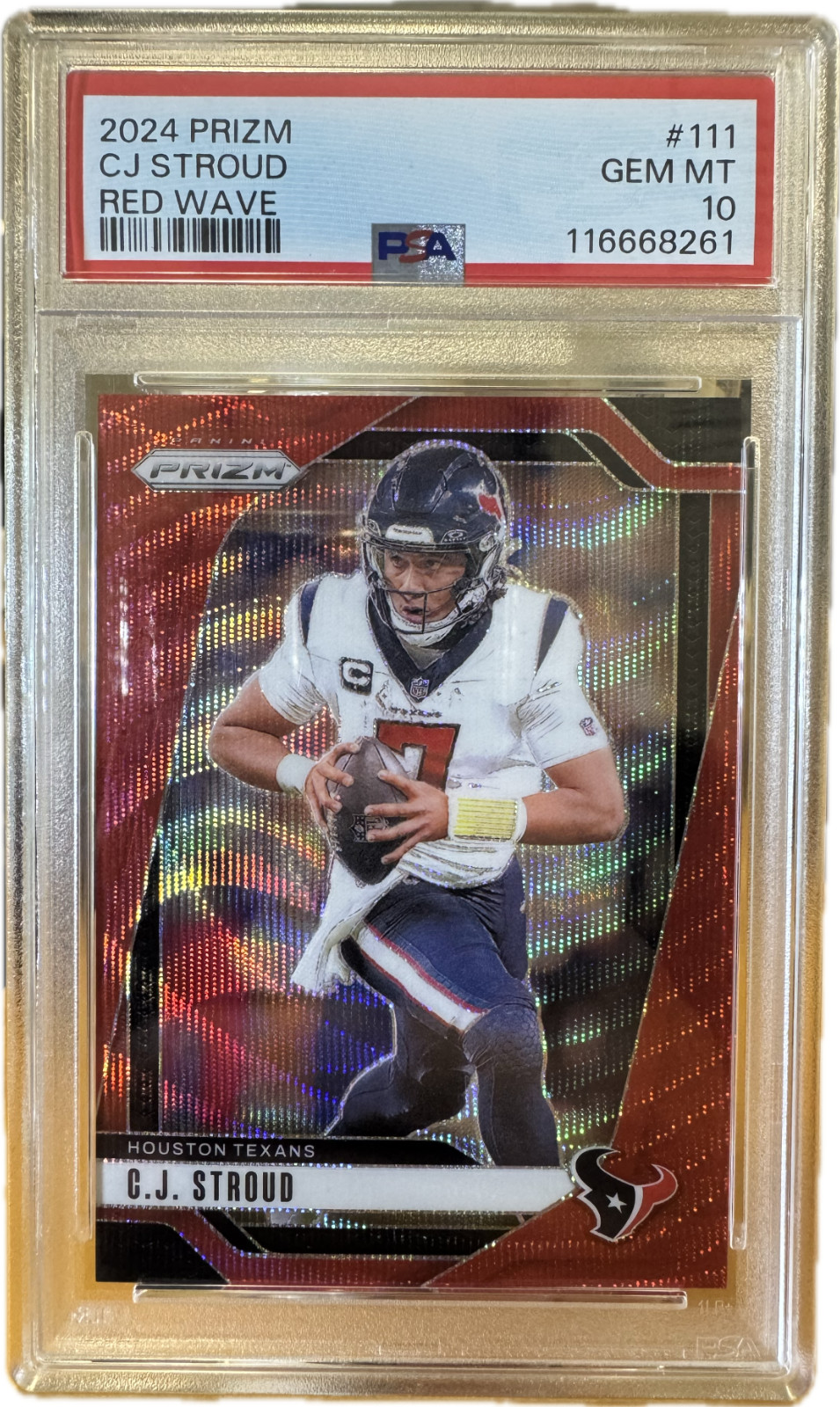 2024 PANINI PRIZM RED WAVE #111 CJ STROUD 141 /149 PSA 10 Houston Texans