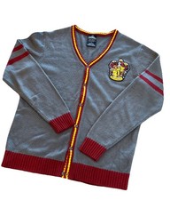 Harry Potter Gryffindor Cardigan Sweater Women S Unisex Gray Wizarding World