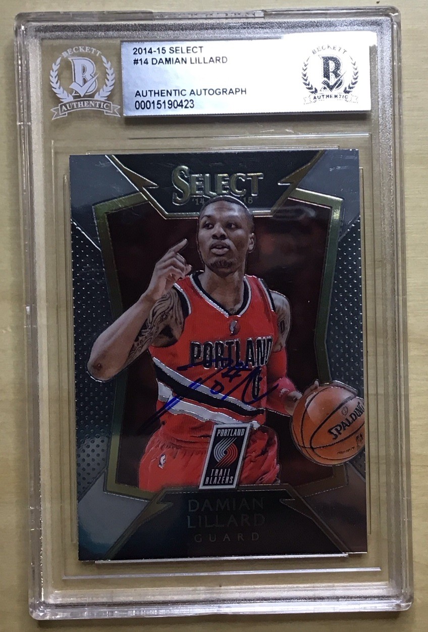 Damian Lillard Autographed Signed Milwaukee Bucks 2014-15 In Card AUTO Beckett Authentic BAS TRAILBLAZERS 