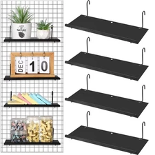 4 Pcs Gridwall Shelf Metal Hanging Shelf Wall Grid Accessories for Panel Wall