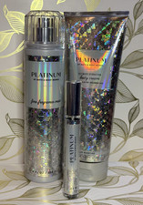 Bath  Body Works PLATINUM Body Spray  Cream  Perfume 3 pc Set