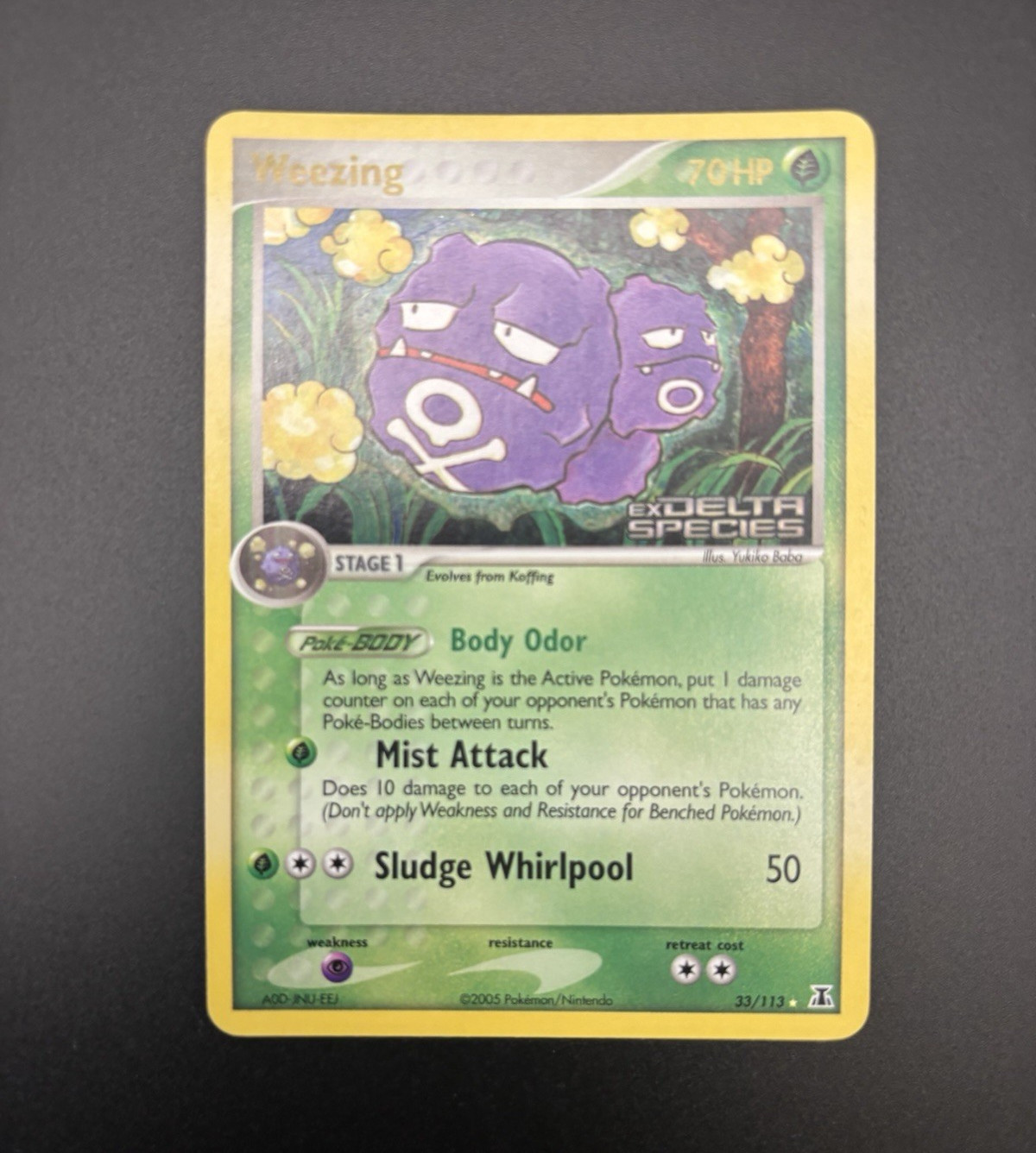 Pokémon Weezing EX Delta Species Reverse Holo Rare 70HP 33/113 English 2005