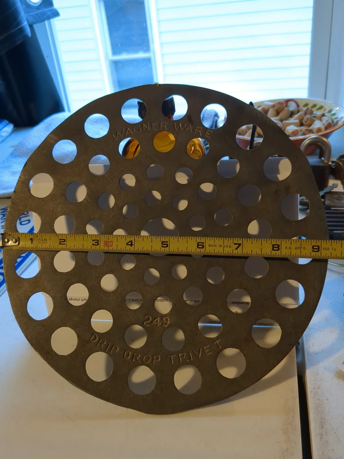VTG Wagner Ware Drip Drop Trivet #249 Aluminum Pot Grate 9.25" Dutch Oven