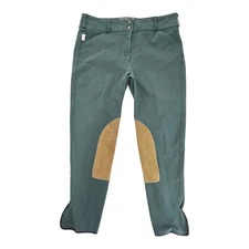 Quiet Luxury Tailored Sportsman Breeches Women 34L Tan Patch Riding Equestrian